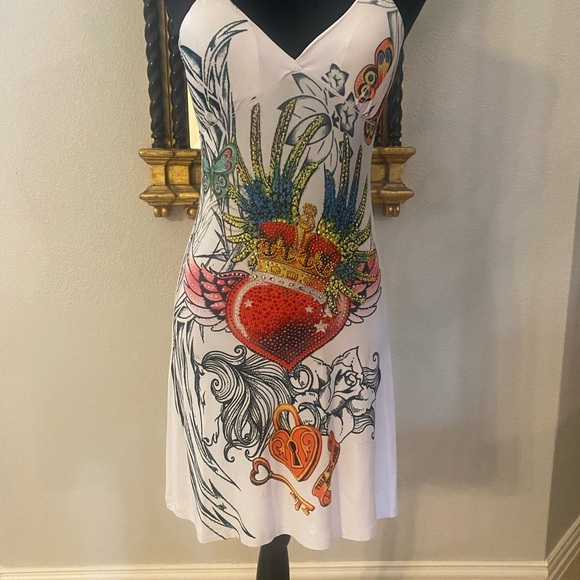 Hot Tees Short Dress Size L With Rhinestones - Picture 6 of 7